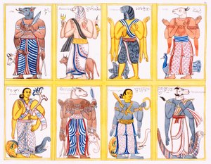 Buddhistische Gottheiten, aus Die Geschichte und Lehre des Buddhismus von Edward Upham, 1829 von English School