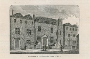 Gebäude in Clerkenwell Close im Jahr 1791 von English School