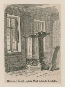 Bunyans Kanzel, Palace Yard Chapel, Lambeth von English School