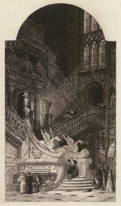 Kathedrale von Burgos, geätzt von C O Murray, nach David Roberts von English School