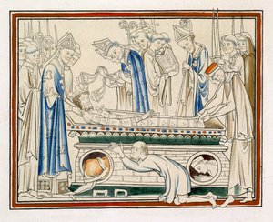 Begräbnis von Edward dem Bekenner, Illustration aus einer Faksimileausgabe von The Life of St Edward the Confessor von English School