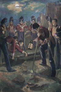 Begräbnis von General Sir John Moore nach der Schlacht von Corunna, Spanien, Napoleonische Kriege, 1809 von English School