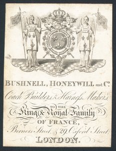 Bushnell, Honeywell und Co, Kutschenbauer und Geschirrhersteller, Visitenkarte von English School