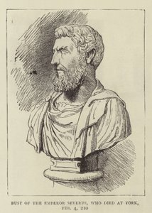 Büste des Kaisers Severus, der am 4. Februar 210 in York starb (Stich) von English School