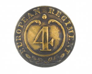 Knopf, andere Ränge, 4. Bengalisches Europäisches Regiment, 1855-1861 von English School