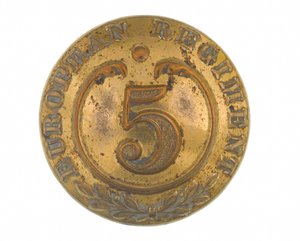 Knopf, andere Ränge, 5. Bengalisches Europäisches Regiment, 1858-1860 von English School