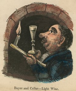 Käufer und Keller; Karikatur von English School