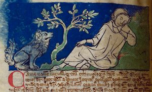 CCA-LitMs/D/10 fol. 5v Hund, aus Bestiarium