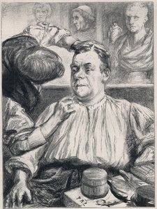 COQUELIN in seiner Garderobe: CONSTANT COQUELIN Aine (älterer) englischer Schauspieler in der Rolle des Cyrano de Bergerac im Lyceum Theatre, London