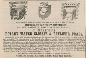C Marsdens Rotary Water Closets und Effluvia-Fallen von English School