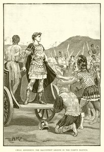 Caesar spricht zu den unzufriedenen Legionen auf dem Campus Martius von English School
