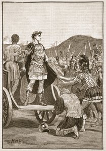 Caesar spricht zu den unzufriedenen Legionen auf dem Marsfeld