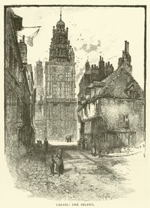 Calais, der Glockenturm (Gravur) von English School