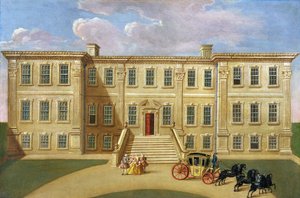 Calke Hall, Derbyshire, der Sitz von Sir Henry Harpur, Baronet, ca. 1734 von English School