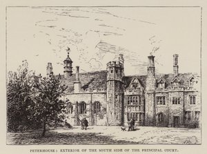 Cambridge: Peterhouse, Außenansicht der Südseite des Hauptgerichts von English School