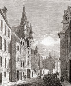 Canongate-Gefängnis, Edinburgh, Schottland, aus Old England: A Pictorial Museum, veröffentlicht 1847