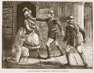 Captain Hodson verhaftet den König von Delhi, Illustration aus Cassells Illustrierter Geschichte Englands
