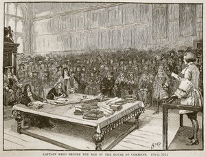 Captain Kidd vor dem Ausschuss des House of Commons, Illustration aus Cassells Illustrierter Geschichte Englands von English School