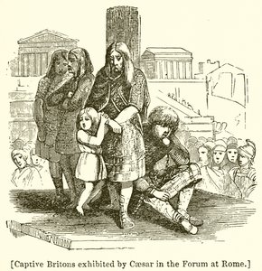 Gefangene Briten, die von Caesar im Forum in Rom ausgestellt wurden