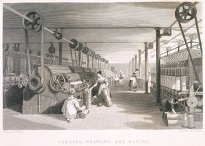 Kardieren, Zeichnungen und Roving-Textilien (Gravur)