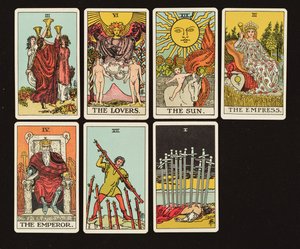 Karten aus einem Tarot-Set, ca. 1809 von English School