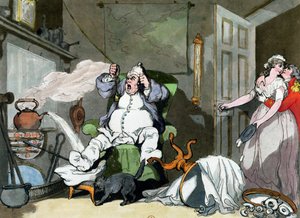 Unachtsame Aufmerksamkeit, frühes 19. Jahrhundert (Feder & Tinte und Aquarell auf Papier) von English School