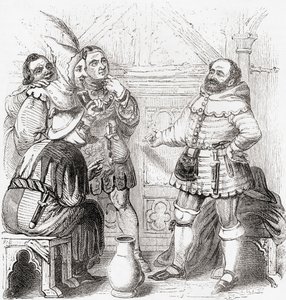 Zimmermann, Kurzwarenhändler, Weber, Färber und Tapisseriemacher, aus Old England: A Pictorial Museum, veröffentlicht 1847