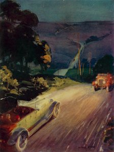 Autos, die in der Nacht vorbeifahren
