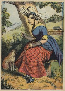 Katze! Katze! Töte die Ratte (Farblithografie) von English School