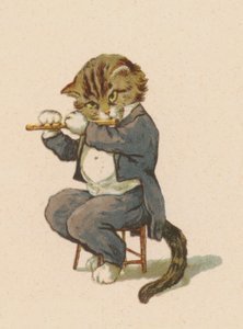 Katze spielt Flöte von English School