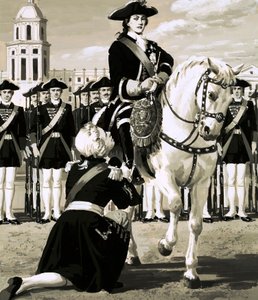Catherine führte einen Armeeaufstand an, der ihren Ehemann, Zar Peter, stürzte von English School