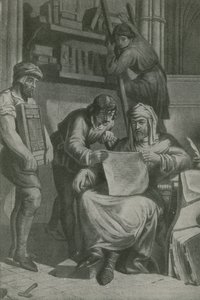 Caxton prüft seinen ersten Abzug von English School