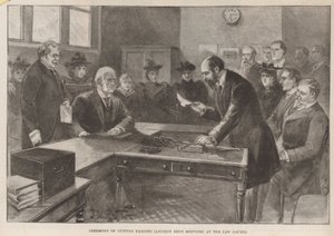 Zeremonie des Schneidens von Reisigbündeln (alte Pachtleistungen) an den Gerichten von English School