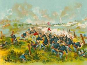 Angriff amerikanischer Truppen auf den San Juan Hill, 1. Juli 1898 von English School