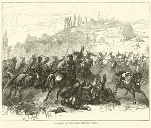 Angriff der Husaren vor Metz, Oktober 1870 von English School
