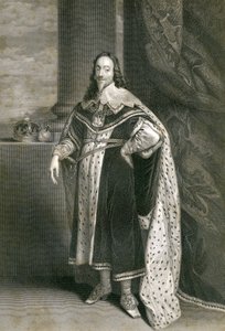 Karl I., graviert von F. Holl nach Van Dyck, 19. Jahrhundert von English School