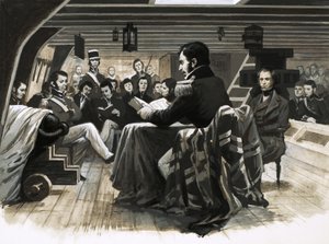 Charles Darwin segelt zu den Galapagos-Inseln von English School