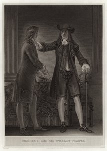 Charles II und Sir William Temple von English School