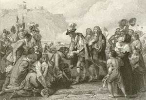 Karl II. landet in Dover von English School