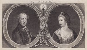 Charles William Ferdinand, Herzog von Braunschweig, und seine Frau, Prinzessin Augusta, Schwester von König George III (Stich) von English School