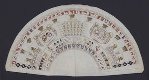 Tabelle mit den Rängen und heraldischen Symbolen des britischen Adels (Farblithografie) von English School