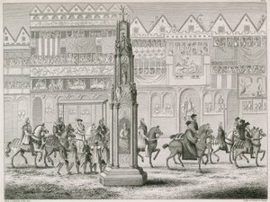 Cheapside Cross, wie es im Jahr 1547 erschien von English School