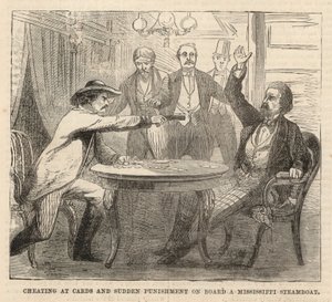 Betrug beim Kartenspiel und plötzliche Bestrafung auf einem Mississippi-Dampfer von English School