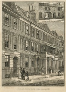 Cheyne Row, wo Thomas Carlyle einst lebte von English School