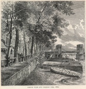Cheyne Walk und Cadogan Pier, 1860 von English School