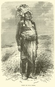 Häuptling in voller Tracht von English School