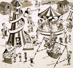 Kinder auf dem Jahrmarkt von English School