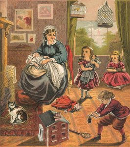 Kinder mit Mutter von English School