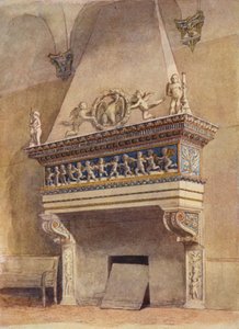 Kamin der Agneli, Herzogspalast, Urbino, Italien von English School