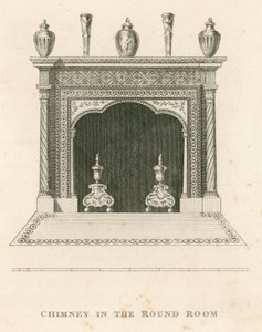 Kamin im Rundzimmer, Strawberry Hill, Twickenham, London von English School